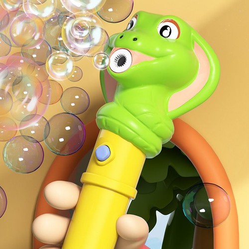 Automatic Bubble Wand Snake Head Blowing Machine Cute Cartoon Green Snake - Picture 5 of 12