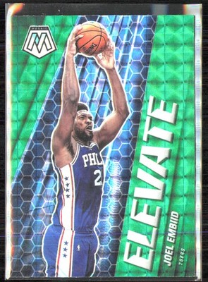 2020-21 Panini Mosaic #20 Joel Embiid Elevate Mosaic Green