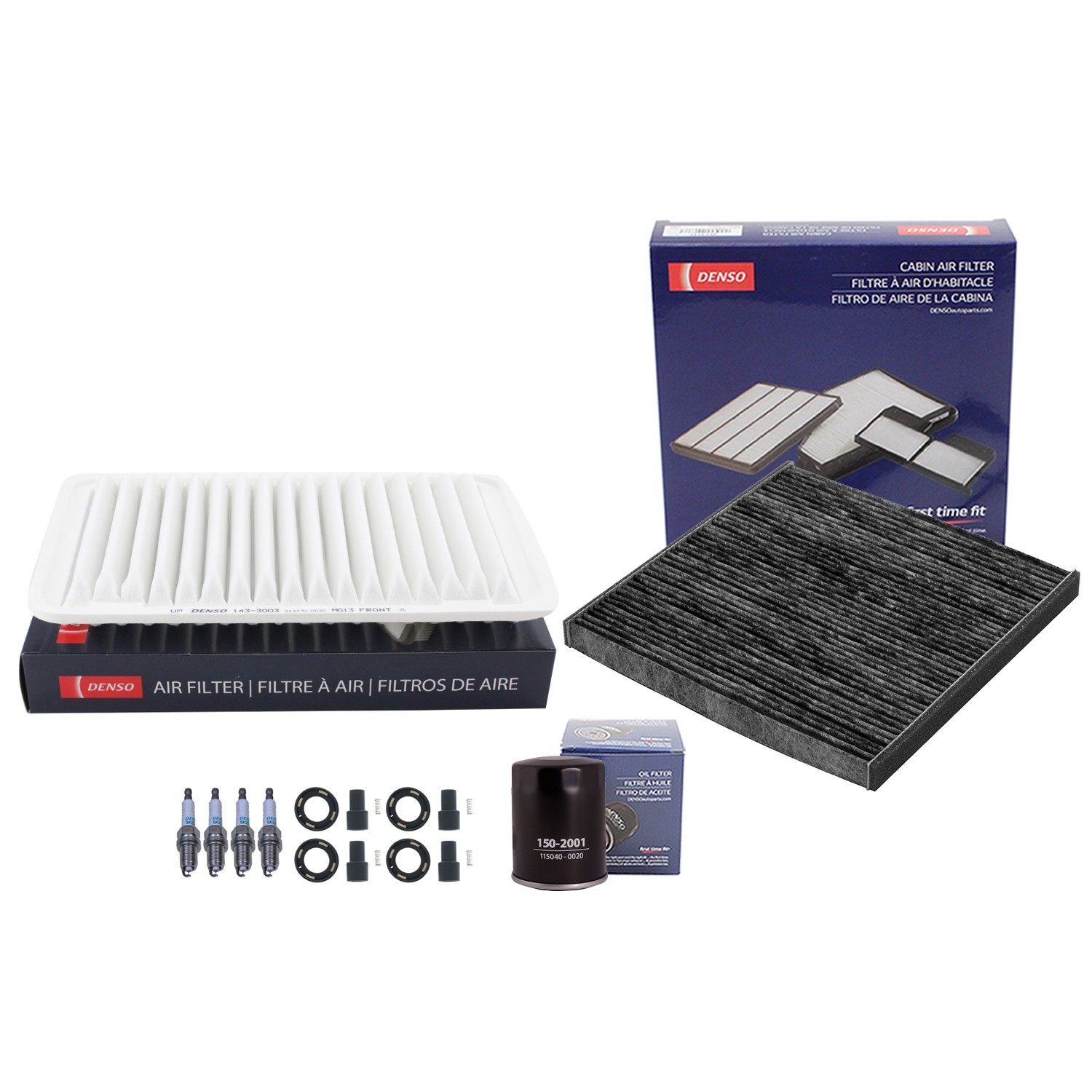 Denso Tune Up Kit 4 Spark Plugs  Boots Kit for Toyota Camry Solara 2.4L L4 FWD