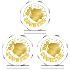 3 PCS 4.72" Acrylic Cooking Trophy Medals for Baking Food Contest Awards