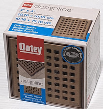 Oatey Designline 4" x 4" Square Champagne Bronze Decorative Shower Drain Grate