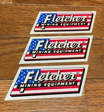 3 Fletcher Mining Stickers American Flag hard hat stickers