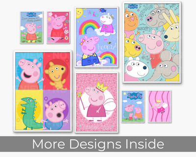 Peppa Pig Wandbild Poster Druck Wohndeko Bild Kunstwerk Galerie A4 A3