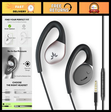 Open-Ear Wired Earbuds with Mic  Over-Ear Hook for Small Ears - Ideal for Offic