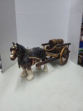 Vintage Large Shire Horse & Cart 6 Barrels Brass Wheel/Barrel Straps, England?