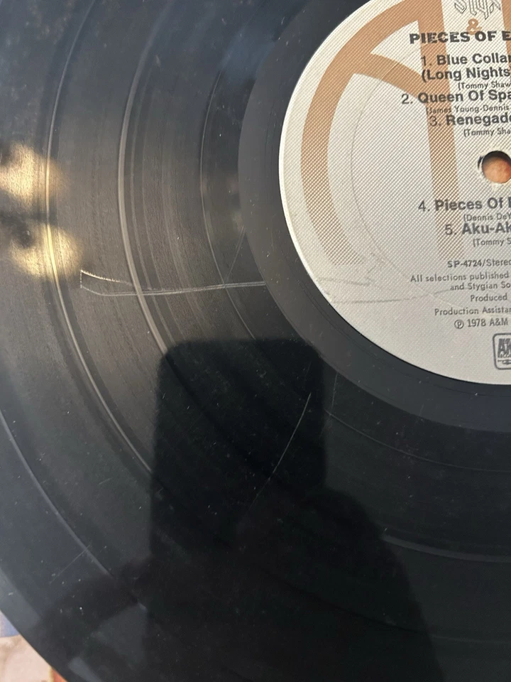 Styx 'Pieces of Eight' Rock Record LP Original Vinyl, 1978, SP-4724A&M - Image 3 of 3