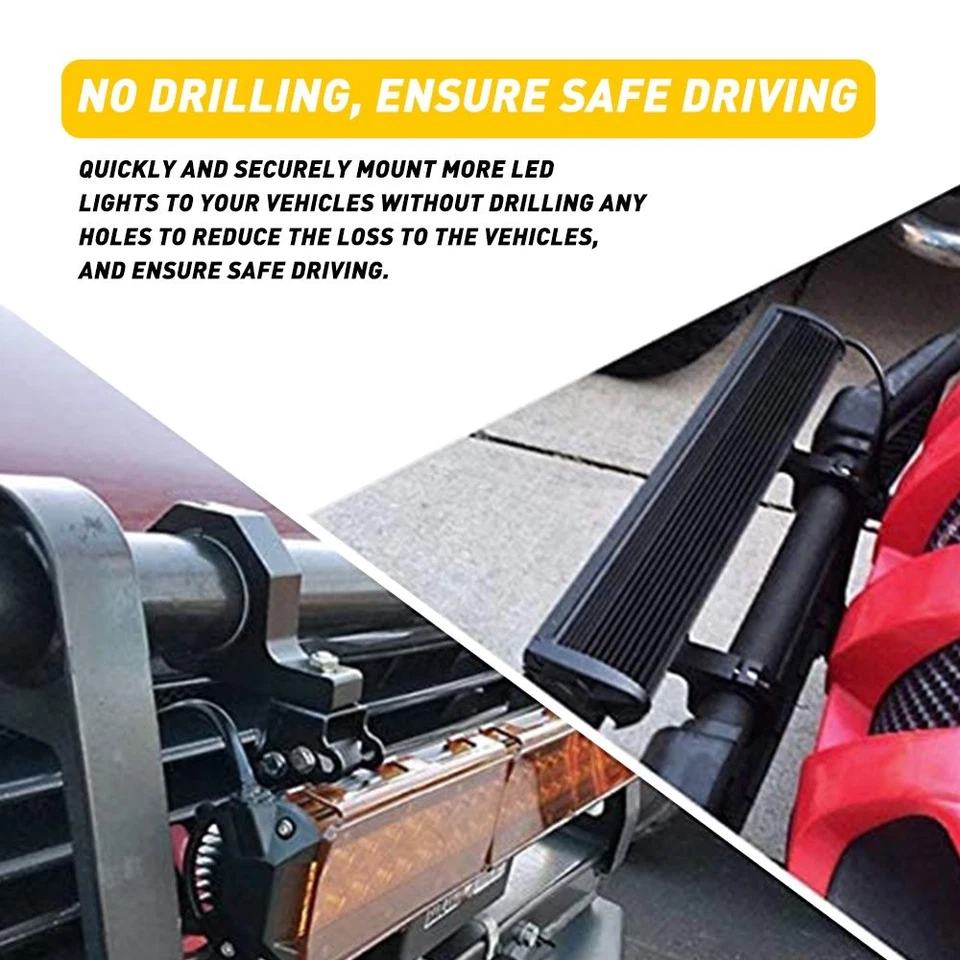 NUEVO Montaje 2x 1.25" Abrazaderas de Soporte Off Fog Road Tubo BullBar Barra de Luz LED 4x4 Foto 4 de 4