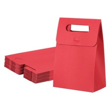 35Pcs Kraft Paper Bags 3.1x5.3x7.5 Inch Stand Up Gift Bag with Handles Red