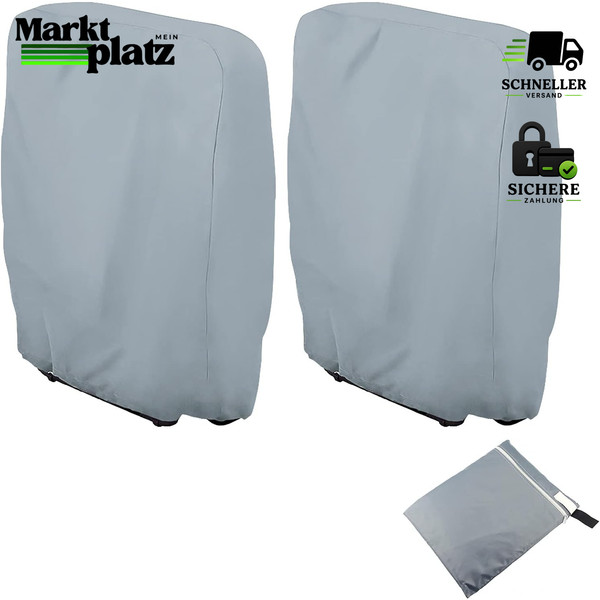 KlappstüHle 2 StüCk Mit SchutzhüLle Grau 70X110Cm Garten Balkon Terrasse-image