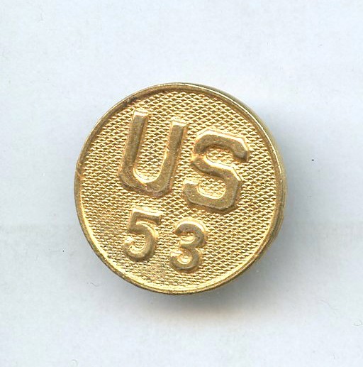Pre WWII 1930's US/53 Collar Disc Lots-53rd Regiment Company Bn. Type I Gilt