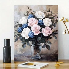 Vintage Botanical Framed Canvas Stretched Ready to Hang 50x40 Home decor Gift