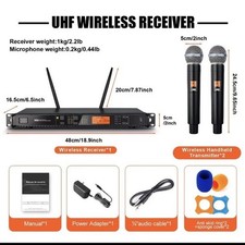 UX22 Professional Portable Microphone 2 Channel Handheld UHF Wireless