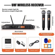 BINER UX22 Professional Portable Microphone 2 Channel Handheld UHF Wireless