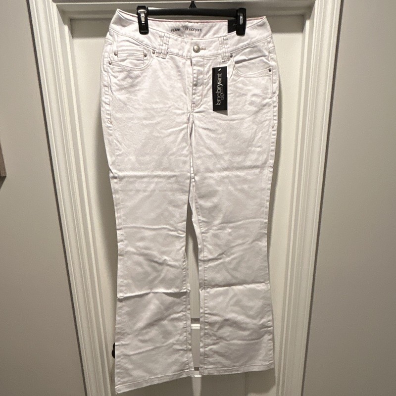 Lane Bryant Women’s Flare Jeans White Light Wash Stretch Sz 14 Tall