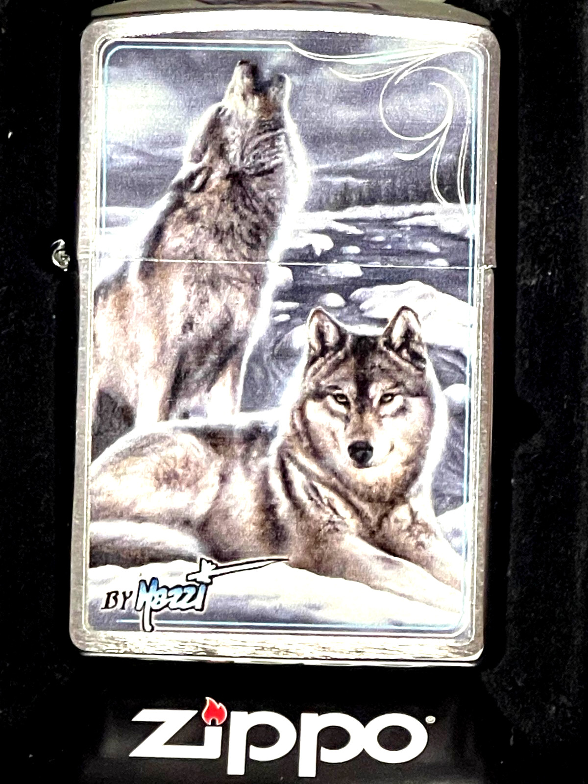 Mazzi Winter Wolves Zippo Lighter 28002 Never Struck Made In USA New In Stock