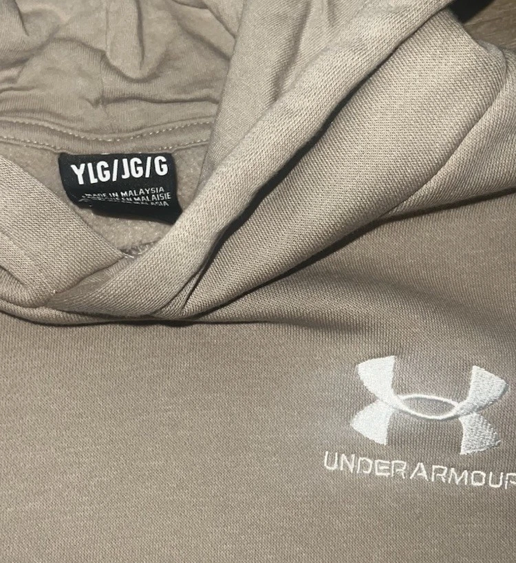 Under Armour значок флис толстовка с капюшоном Timberwolf серо-черный бегун брюки мальчика L 14/16 - Изображение 3 из 4