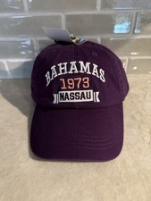 Bahamas 1973 Nassau Hat/Cap Purple 100 Cotton Adjustable NWT