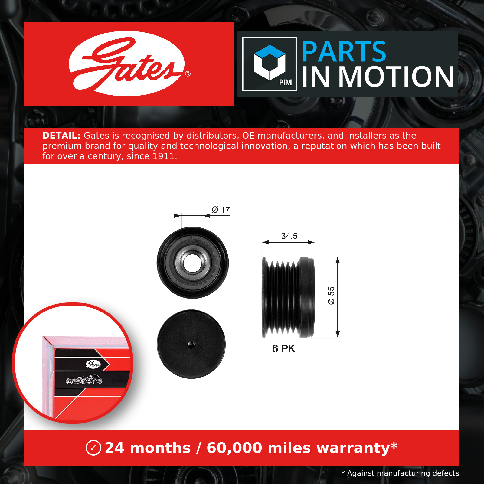 Gates OAP7090 Over Running Alternator Pulley - Image 7