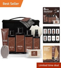 Sandalwood Men's Bath Set - Luxurious Gift Basket with Shower Gel & More