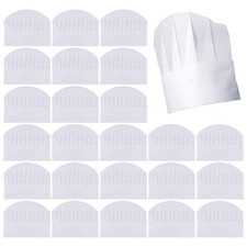 Disposable Paper Chef Hats 50 Pack Toques Caps for Baking Catering