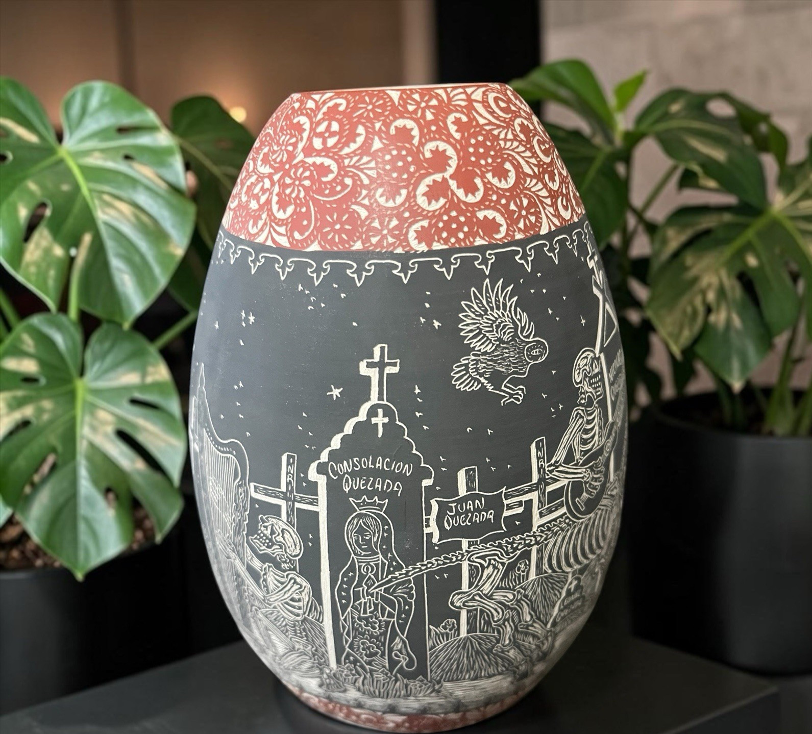 Mata Ortiz Pottery Day of the Dead Night Javier Martinez Cemetery Ravens Mexican