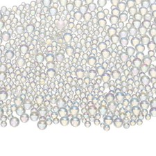 Iridescent Tiny Glass Bubble Beads,  0.4-3mm 10g No Hole, Round, Clear