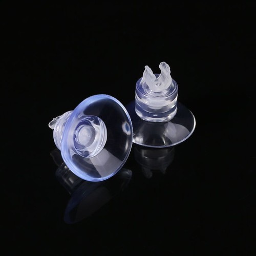 10-Pack Aquarium Suction Cups with Unremovable 4mm Dia Clip Clear Soft Sucker - Picture 6 of 8