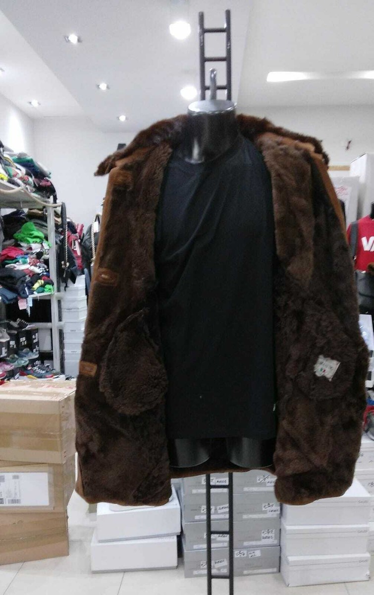 Vintage Brown Shearling Sheepskin Coat For Women Size 44 MON