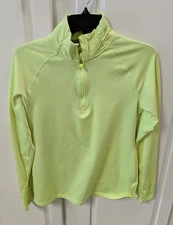 Layer 8 Performance Active Tee QWICK-DRY Stretch Neon Green Medium qtr zip M