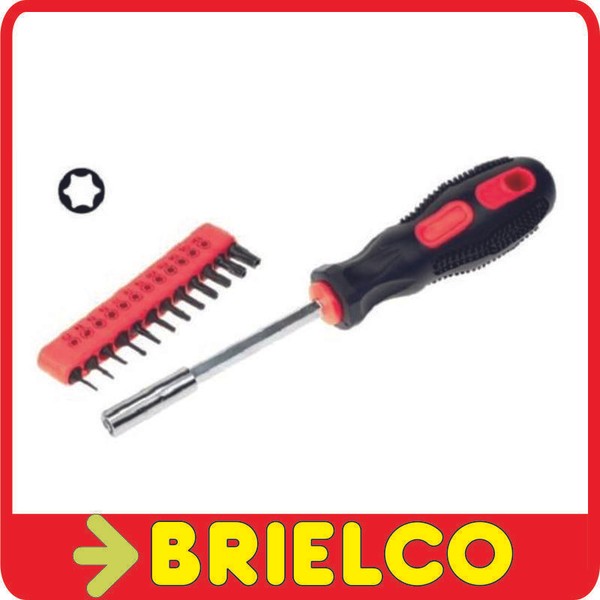 JUEGO DE 12 PUNTAS DESTORNILLADORES TORX STAR AGUJEROS Y MANGO T3 A T30 BD1974