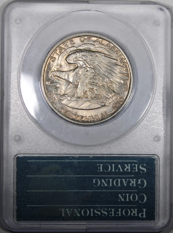 1921 2x2 Alabama Commemorative Half Dollar PCGS MS61 CAC Rattler Holder - Image 3 of 4