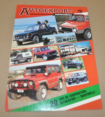 Avtoexport 95 USSR Lada Niva UAZ LuAZ Belaz Motorcycle Brochure Prospekt FR