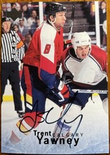 1995-96 Be A Player Autographs Trent Yawney #S146 Calgary Flames