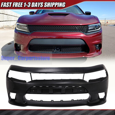 Primed For 2015-2023 Dodge Charger Front Bumper Use W/Hood Scp