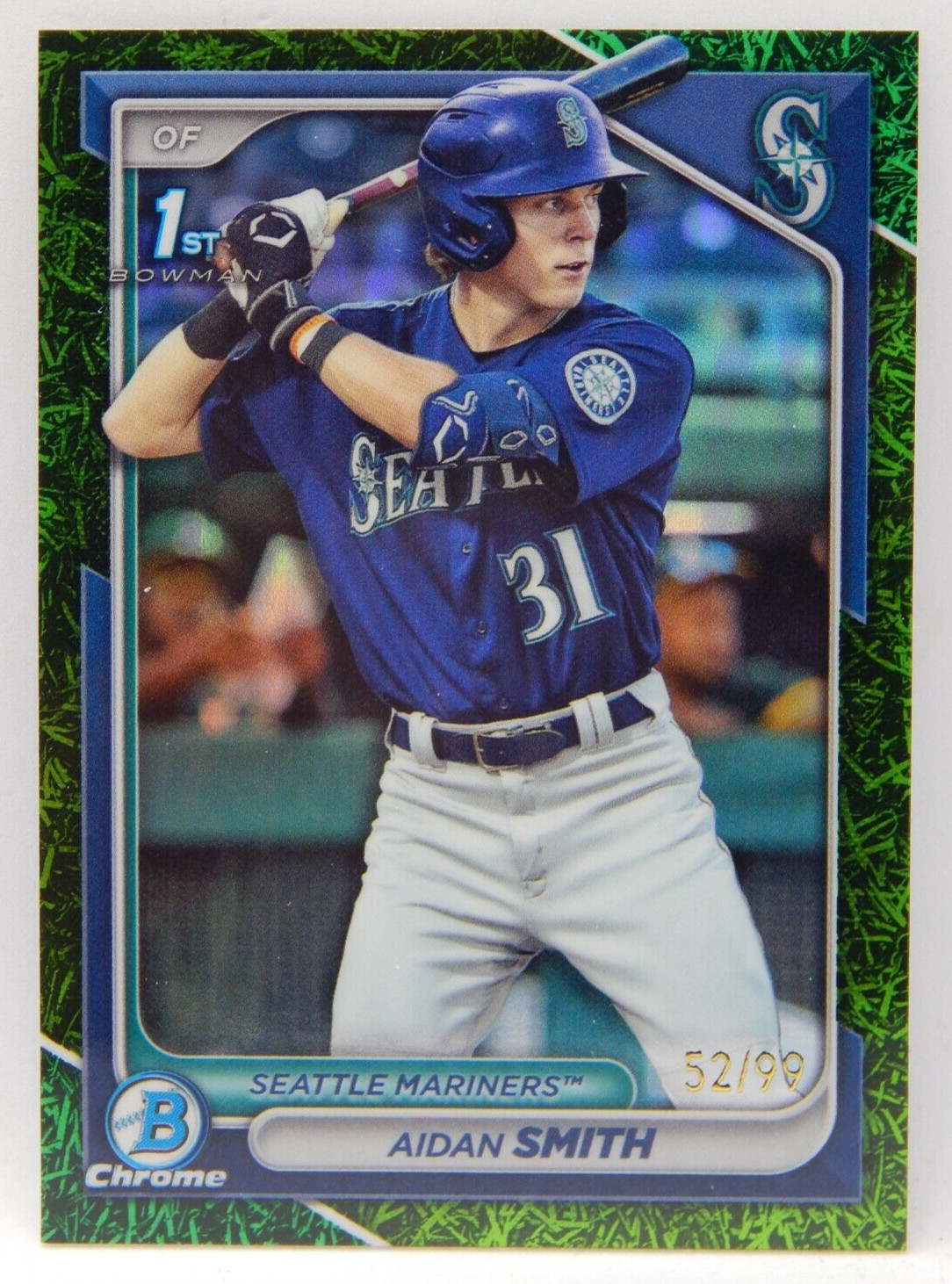 2024 Bowman Baseball Chrome 1st Green Refractor /99 Seattle - AIDAN SMITH