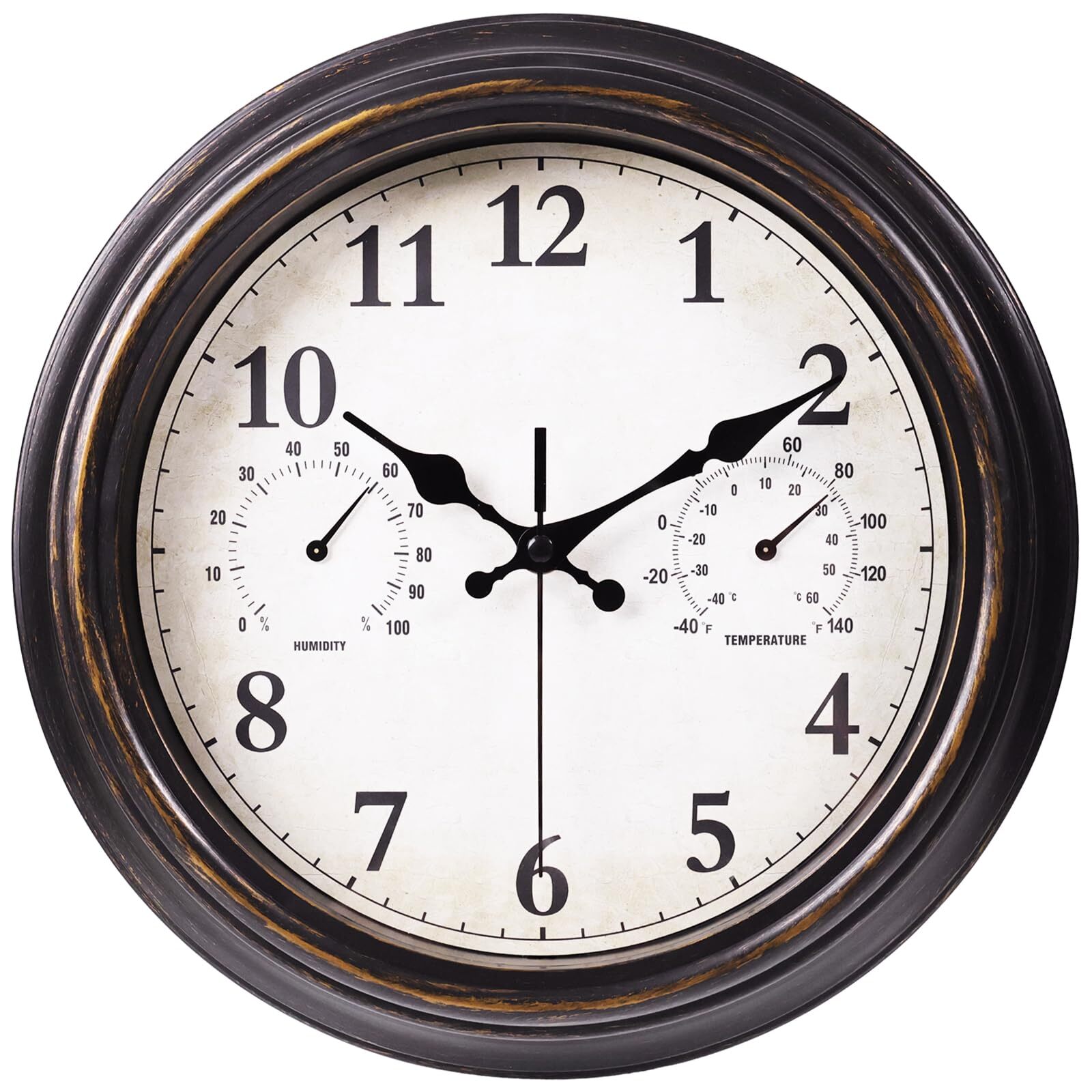 For Patio Large 12 Inch Outside Wall Clock Waterproof With T