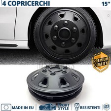 4 Copricerchi per Ford Transit 6 15'' Pollici Coppette Nere Design Fuoristrada