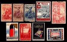 Vignettes : EXPOSITIONS de FRANCE, Neufs / Lot 8 Timbres