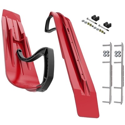 Slydog Powder Hound 7'' Red Skis w/9'' Shaper Bar Complete Kit Arctic Cat 2009