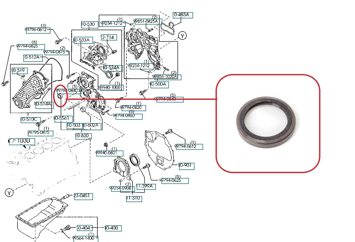FOR FORD RANGER 2.5TD WL ENGINE ER24 FRONT CRAKHSAFT OIL SEAL 53MM  98-06