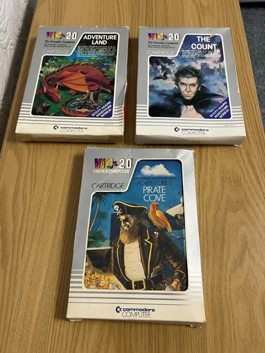 3 VIC-20 Scott Adams Adventure Cartridges - All Working -👽👾Retro Gift Idea👾👽