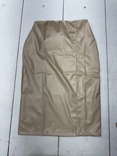 Shein Beige Faux Leather Elastic Waist Skirt Womens Size Large
