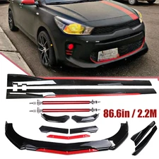 Front Bumper Lip Splitter Spoiler Side Skirt Bod Kit For Kia Rio 2001-2022
