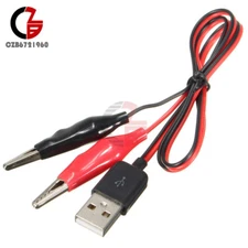 Alligator Test Clips Clamp to USB Male Connector Power Supply Adapter Cable