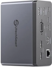 #Docking Station UtechSmart 19 in1 Quadruple Display Laptop USB C Docking Statio