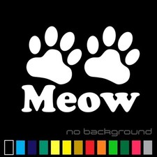Meow Paw Sticker Vinyl Decal - Cat Print Kitty Love Pet Animal Car Window Bumper