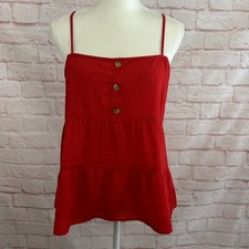 Paper Crane womens tank top red spaghetti strap size Med