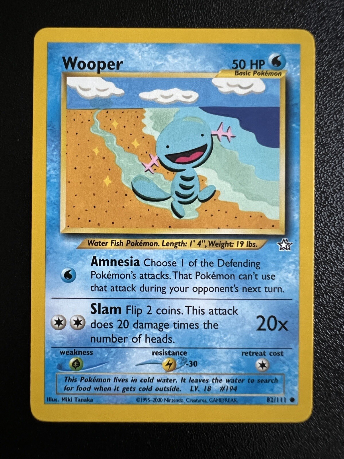 Pokémon TCG Wooper Neo Genesis 82/111 Regular Unlimited Common - NM/LP