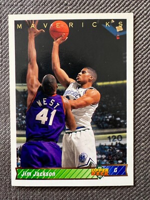 Jim Jackson Rookie Card 1992-93 Upper Deck Jim Jackson #33 Rookie Card Mavericks NBA Basketball ...