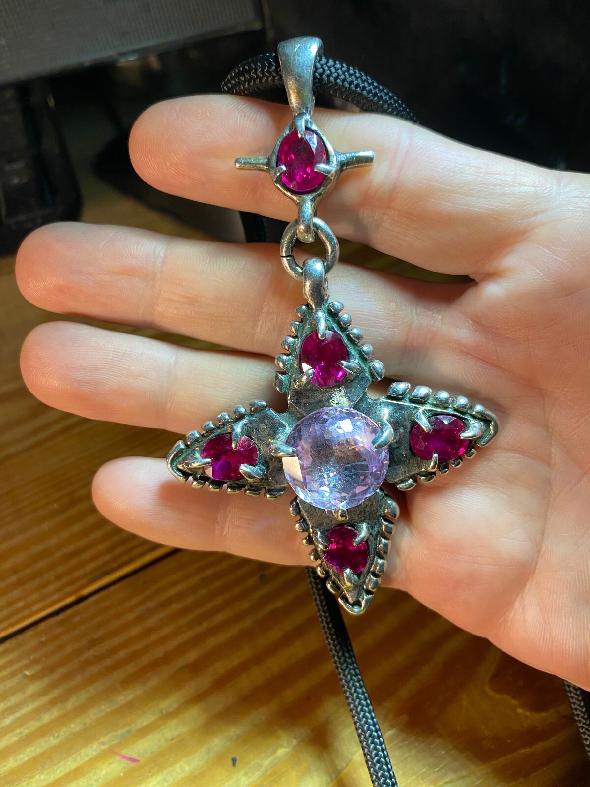Stunning Ruby and Pink Sapphire Pendant---Made to… - image 3